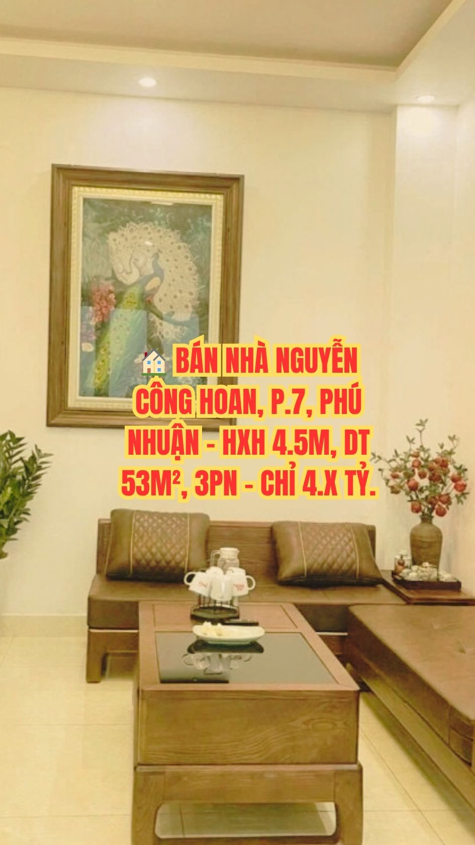 BÁN NHÀ NGUYỄN CÔNG HOAN, P.7, PHÚ NHUẬN - HXH 4.5M, DT 53M², 3PN - CHỈ 4.X TỶ